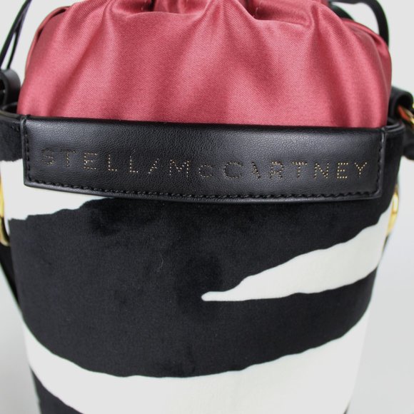 NEW STELLA MCCARTNEY Velvet Bucket Bag | Zebra Print Street Style Icon - Picture 12 of 16
